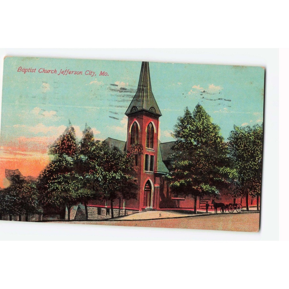 Vintage 1911 Baptist Church Jefferson City Missouri Postcard Acmegraph 3238